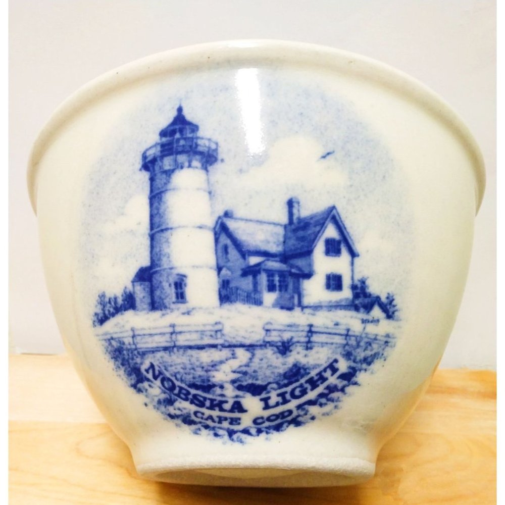 CHATHAM POTTERY Stoneware Bowl Nobska Light Cape Cod USA